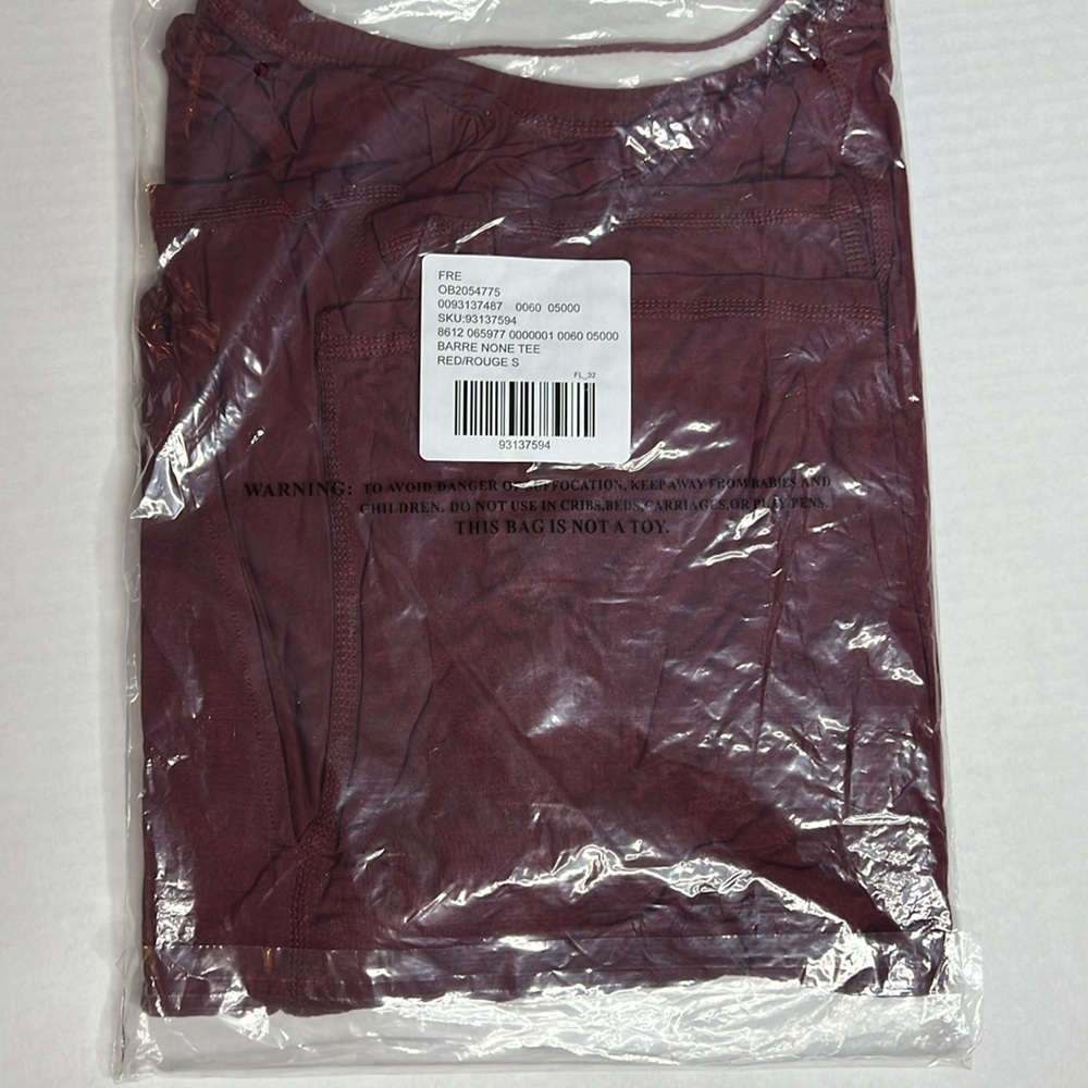 NWT Free People FP Movement Barre None Tee Sour Cherry *Oversized - Picture 4 of 5